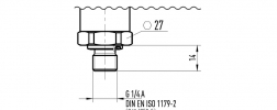 Technische Zeichnung Druckanschlussgewinde nach DIN EN ISO 1179-2
